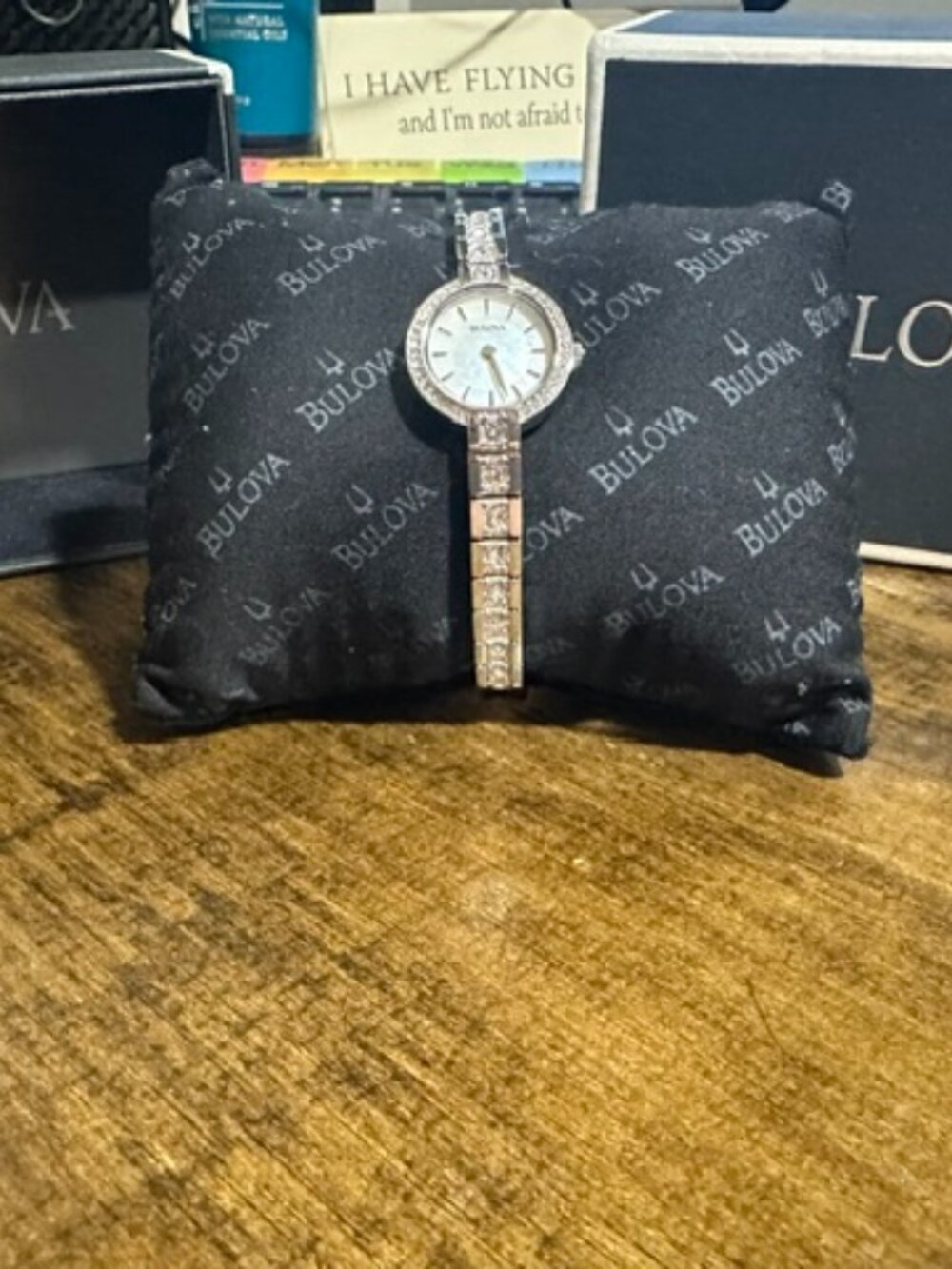 Ladies Bulova Crystal Accent Watch with Box